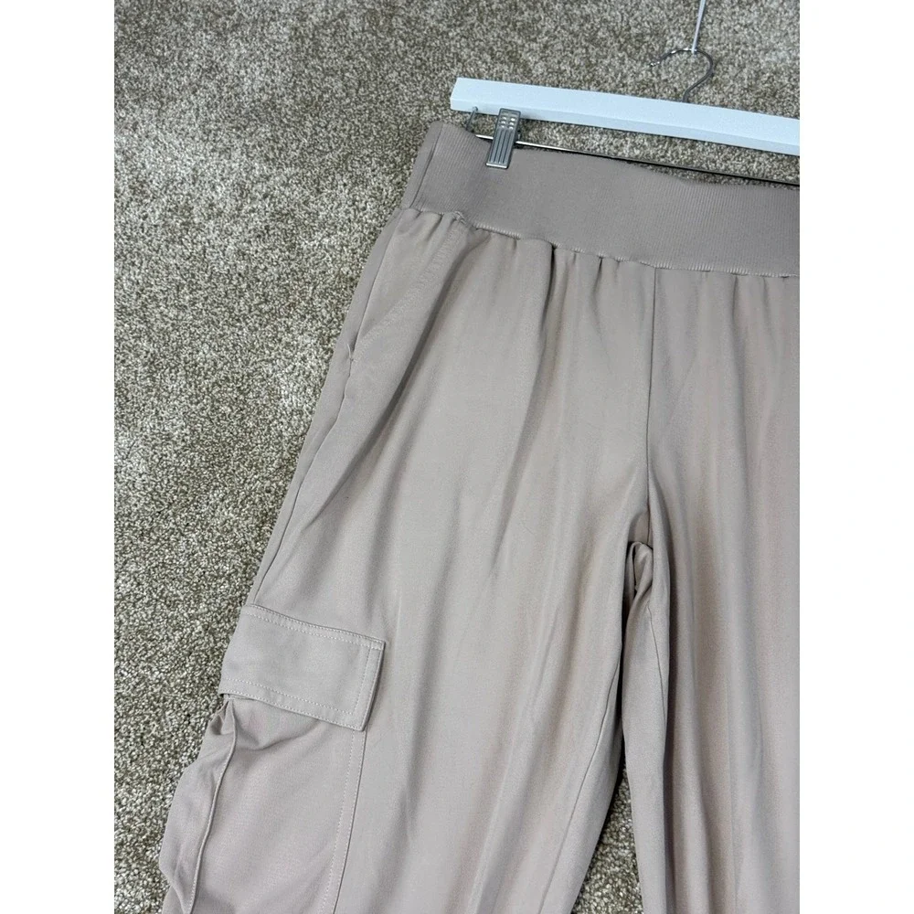 Sincerely Jules Womens Cargo Jogger Pants‎ Tan Beige Large Utility L Athleisure